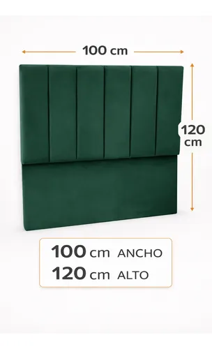 Respaldo De Cama Canelon 1 Plaza 100x120cm King-house Pana Verde
