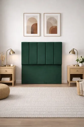 Respaldo De Cama Canelon 1 Plaza 100x120cm King-house Pana Verde