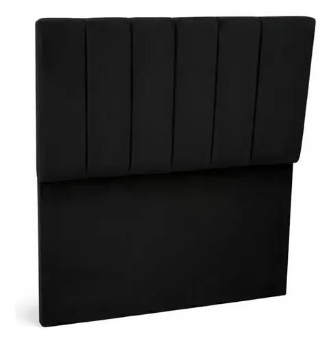 Respaldo De Cama Canelon 1 Plaza 100x120cm King-house Pana Negro