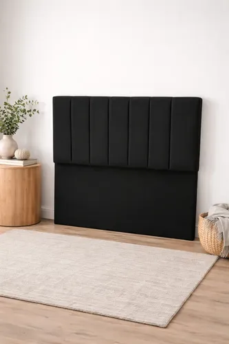 Respaldo De Cama Canelon 1 Plaza 100x120cm King-house Pana Negro