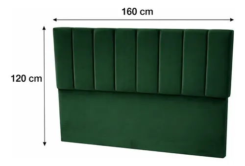 Respaldo De Cama Canelon Queen King-house Pana Gris Oscuro Verde