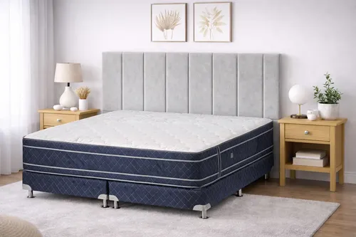 Respaldo De Cama Canelon Queen King-house Pana Gris Oscuro Gris