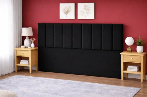 Respaldo De Cama Canelon King 200x120cm King-house Pana Negro