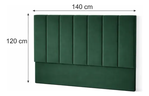 Respaldo De Cama Canelon 2 Plaza 140x120cm King-house Pana Verde
