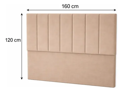 Respaldo De Cama Canelon Queen 160x120cm King-house Pana Beige