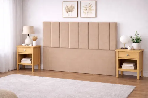 Respaldo De Cama Canelon Queen 160x120cm King-house Pana Beige