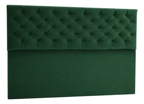 Respaldo De Cama Capitone Queen 160x120cm King-house Pana Verde