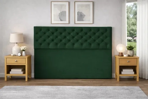 Respaldo De Cama Capitone Queen 160x120cm King-house Pana Verde