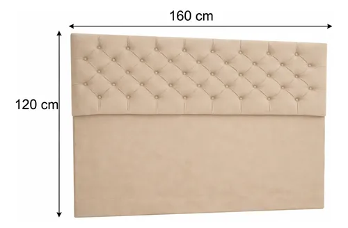 Respaldo De Cama Capitone Queen 160x120cm King-house Pana Beige