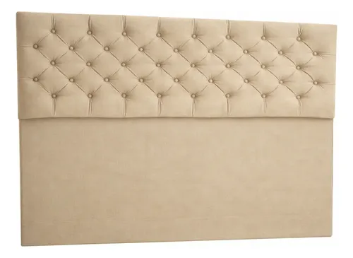 Respaldo De Cama Capitone Queen 160x120cm King-house Pana Beige