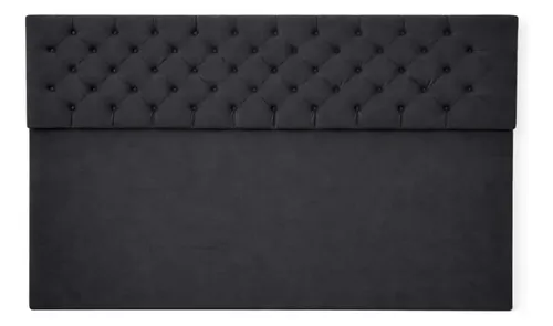 Respaldo De Cama Capitone King 200x120cm King-house Pana Gris/grafito