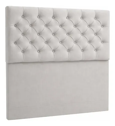 Respaldo De Cama Capitone 1 Plaza 100x120cm King-house Pana Gris