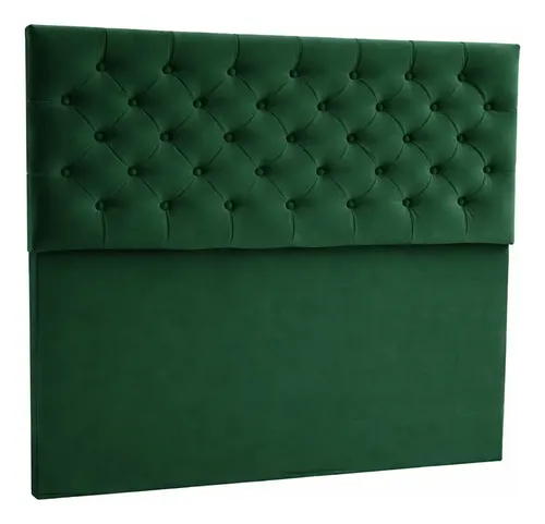Respaldo De Cama Capitone 1 Plaza 100x120cm King-house Pana Verde