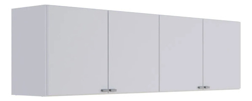 Alacena Orlandi 160cm 4 Puertas Melamina Blanca Con Estantes Blanco