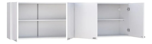 Alacena Orlandi 160cm 4 Puertas Melamina Blanca Con Estantes Blanco