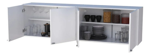 Alacena Orlandi 160cm 4 Puertas Melamina Blanca Con Estantes Blanco