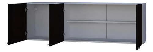Alacena Cocina Orlandi 3 Puertas Organizador Estante Bla/wen Blanco/wengue