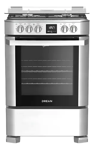 Cocina A Gas Drean Display Digital Timer Luz 4 Hornallas Plateado