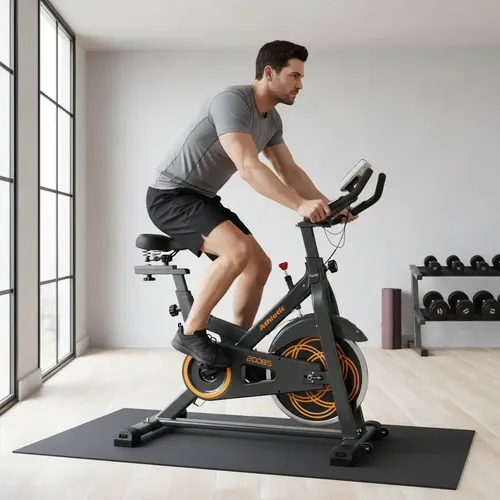 Bicicleta Spinning Fija Vertical Athletic Disco 8kg Negro