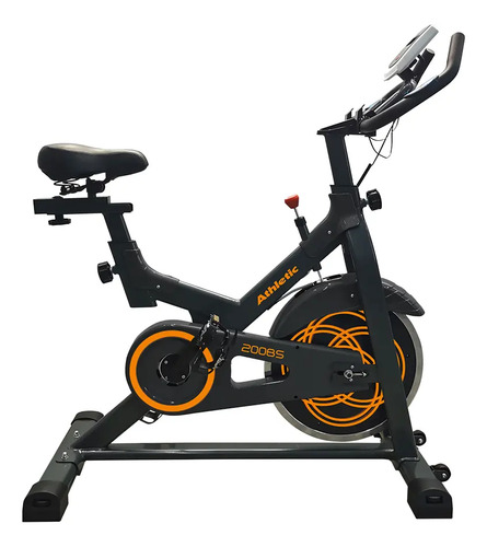 Bicicleta Spinning Fija Vertical Athletic Disco 8kg Negro
