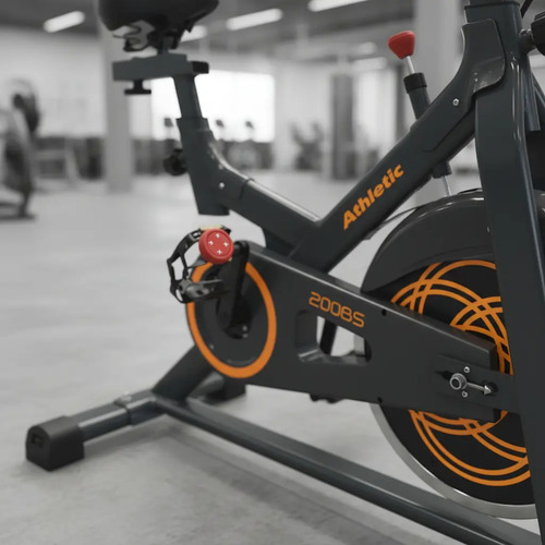 Bicicleta Spinning Fija Vertical Athletic Disco 8kg Negro