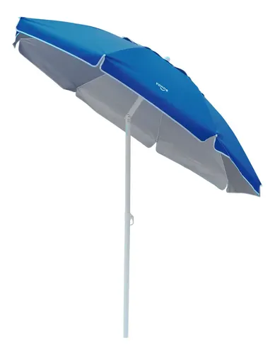 Sombrilla De Playa Vonne 2m C/bolso De Transporte Azul Lisa