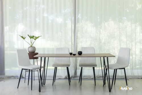 Set X4 Silla De Comedor Blanca Con Respaldo Aterciopelado Terciopelo Negro Blanco