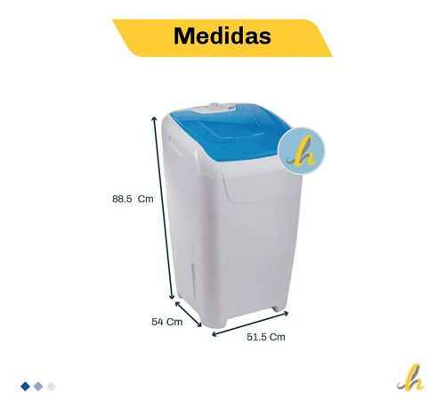 Lavarropa Columbia Lsc7000 7 Kg 7 Prog C/sup Blanco/celeste
