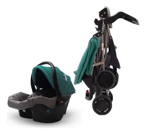 Cochecito Bebesit Travel System Eos Verde Chasis Negro Verde Oscuro Negro