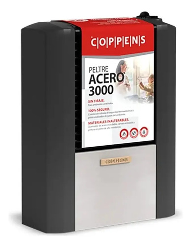 Calefactor Coppens Mini C30stam 3000kcal S/tiraje Acero  Peltre