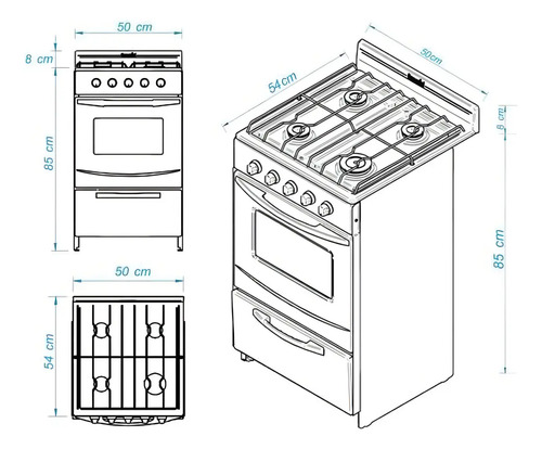 Cocina Escorial Candor S2 Color Blanco Gas Natural