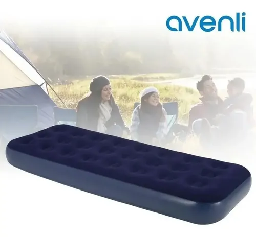Colchon Inflable 1 Plaza Avenli 22x191x73 Hasta 100kg Azul