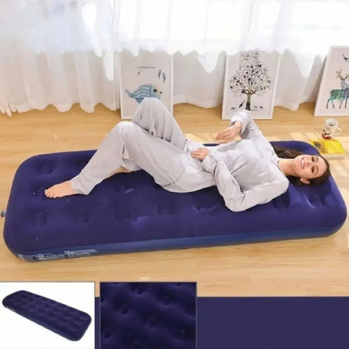 Colchon Inflable 1 Plaza Avenli 22x191x73 Hasta 100kg Azul