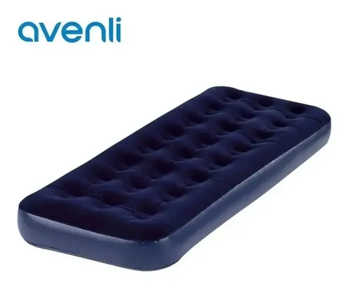 Colchon Inflable 1 Plaza Avenli 22x191x73 Hasta 100kg Azul