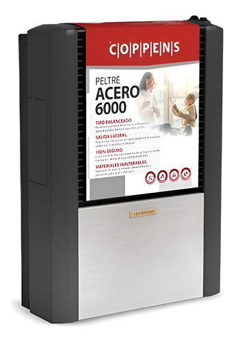 Calefactor Coppens 6000 Tb Derecho Peltre Ii Acero Derecha