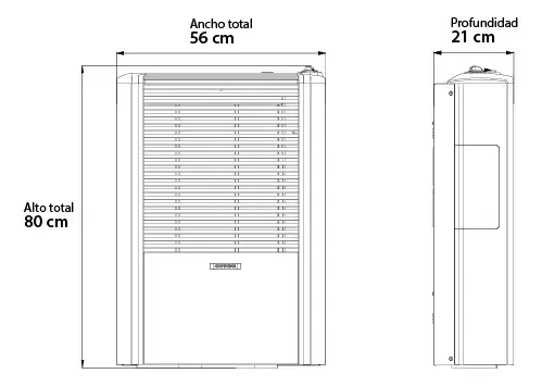 Calefactor Coppens 6000 Tb Derecho Peltre Ii Acero Derecha
