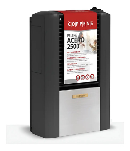 Calefactor Coppens 2500 Tbu Izquierdo Peltre Ii Acero Grafito