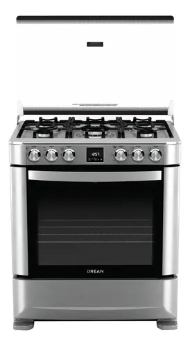 Cocina A Gas Drean 76cm Inoxidable Luz Encendido Timer Tapa Grill Cd7609ei