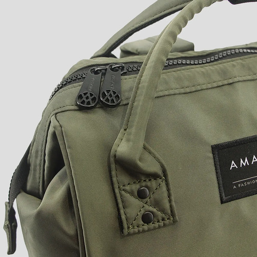 Mochila Mujer Urbana Amayra Liviana Verde Militar Verde Militar