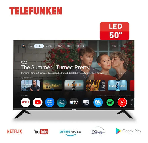 Led Smart 50  Telefunken 4k Google Tv Tk5026ug6g