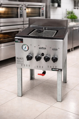 Freidora Industrial A Gas Morelli Freidora 10010 15l Gris No Tiene