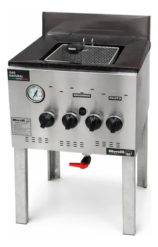 Freidora Industrial A Gas Morelli Freidora 10010 15l Gris No Tiene