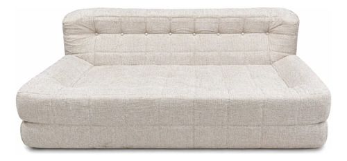 Sillón Doble King-house Camelia Alta Densidad En Caja Crema Liso