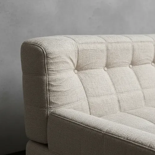 Sillón Doble King-house Camelia Alta Densidad En Caja Crema Liso
