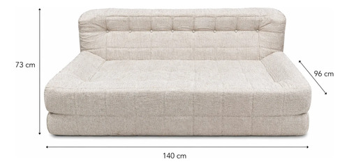 Sillón Doble King-house Camelia Alta Densidad En Caja Crema Liso