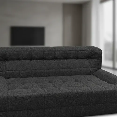 Sillón King-house Camelia Tela Alta Densidad 2 Cuerpos Negro Liso