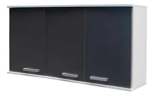 Alacena 1.40 X 0.63 Melamina Platinum 3p 30420e Blanco/gris Blanco/grafito