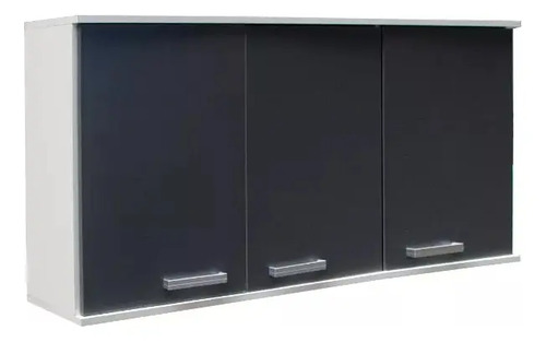Alacena 1.40 X 0.63 Melamina Platinum 3p 30420e Blanco/gris Blanco/grafito