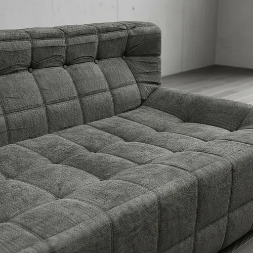 Sillón 3 Cuerpos King House Camelia Alta Densidad Premium Gris Oscuro Capitoné