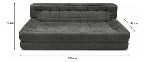 Sillón 3 Cuerpos King House Camelia Alta Densidad Premium Gris Oscuro Capitoné